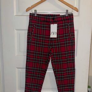 NWT Zara Plaid High Rise Legging Pants